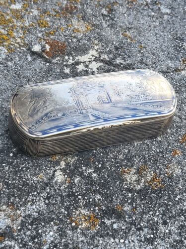 Antique Russian Niello Enamel 84 Silver Snuff Box
