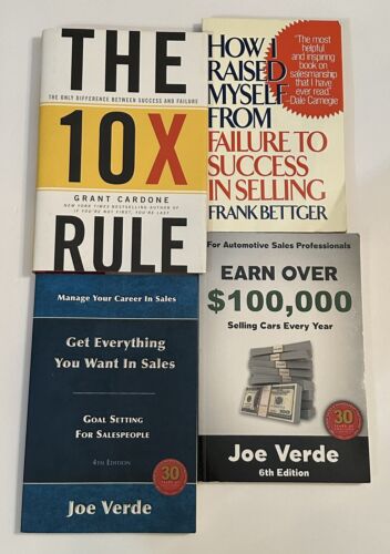 Sales Training 101 w/ Cardone, Verde & Bettger Lot of 4 Books To Help You Grow