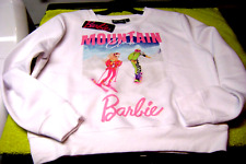 Barbie Mountain Club WHITE Sweatshirt JUNIORS Size Large  Barbie & Ken NEW