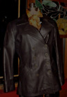 Paris Dakar Women’s Leather Double Breasted Jacket Blazer Sz M Excellent!