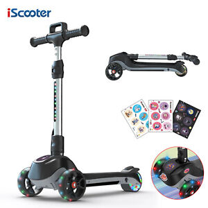 Electric Scooter For Kids Ages 3-12 3 Height Adjustable LED Light Up 3Wheels NEW
