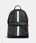 Coach 3001 Men’s West Backpack In Signature Canvas With Varsity Stripe