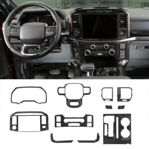 Carbon Fiber Interior Center Console Dash Trim Cover Full Kit For Ford F150 21+  (For: 2021 Ford F-150)