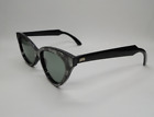 FOSTER GRANT USA 10 Vintage 50s Cat Eye Black Green GLASS Retro Sunglasses