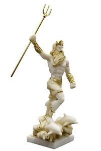 Poseidon Greek God of the Sea Neptune Statue Sculpture Figurine Handmade 6.7in