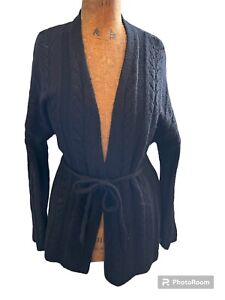 NEW with TAGS NWT Women's Belted Cotton Blend Cardigan - Knox Rose Black Size XL