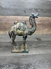 Vintage Chinese Tang Style Gilded Cast Iron Camel 11.25”Tall Heavy 5.8 Lb