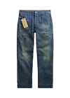 Double RL RRL Ralph Lauren Repaired Japanese Denim Straight Utility Cargo Jeans
