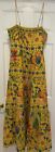Farm Rio Anthropologie Summer Garden Maxi Dress XL Yellow Tiered Toucan Print