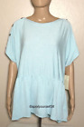 French Laundry Women's Striped Blouse Short Sleeve 2X Light Blue & White NWT