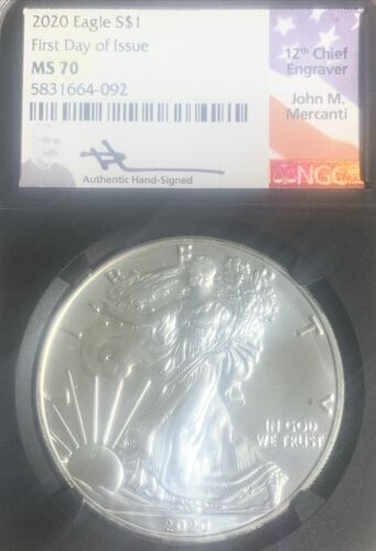 New Listing2020 $1 American Silver Eagle NGC MS70 FDI Mercanti Black Core  *ON SALE* LAST 1