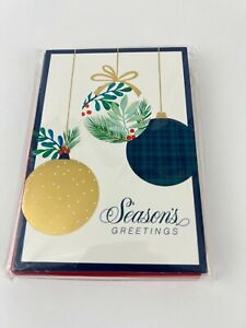 Hallmark Boxed Holiday Cards Seasons Greetings   16 Cards Red Envelopes Unused