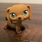 Littlest Pet Shop LPS Brown Dachshund Puppy Dog With Green Double Dot Eyes 139