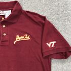 Virginia Tech Hokies Polo Shirt Men Large Maroon Cotton Rugby Golf Preppy Adult