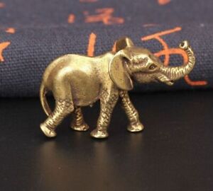 Brass Elephant Animal Statue Small Sculpture Tabletop Figurine Home Decor i