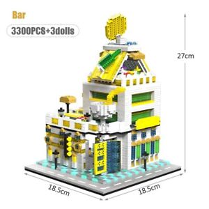 3300pcs Bar Store Architecture Model Building Blocks DIY Bricks Toy