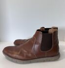 Johnston Murphy Chelsea Boots 12 Brown Leather Comfort Rubber Sole 20-4916