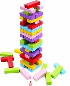 Brand New - Wooden Blocks Stacking Games, 48PCS Tumbling Building Blocks Toy Set