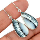 Natural Merlinite Dendritic Opal 925 Sterling Silver Earrings Jewelry CE31328