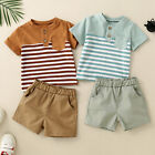 Toddler Baby Boy Clothes Short Sleeve Striped Tops T Shirt Casual Come Baby