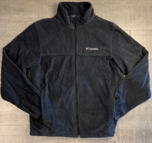 Columbia Men's Black Fleece Jacket Full Zip Mid Weight Long Sleeve Size Large