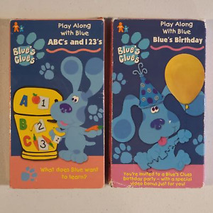 Blue's Clues - Blue's Birthday + ABC's and 123's VHS 1998 NICK JR - LOT OF 2