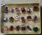 Vintage Miniature Birdhouse Ornaments 18 Pieces