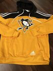 New Adidas Mens Pittsburgh Penguins Hockey Hooded Sweatshirt Size XL NHL Hoodie