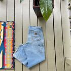 Carhartt faded blue denim jeans double knee work wear carpenter pants 36X32