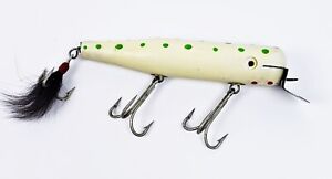 Walter Krystock Atom Style Swimmer Lure Special White Spotted CT 1960s EX+