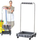 Housekeeping Cart With Wheel Adjustable Shelves Foldable Cart