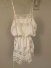 Vintage Flair Lingerie by Diane Keesee White Lace Teddy Romper L Playsuit