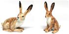 Ceramic Wild Brown Rabbit Figurine Hand Painted Bunny Hare Decor Collection