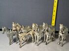 Vintage Medium Brass? Horse Statues Lot 5pc 4=USA 4.25 & 3.25in #2776L257