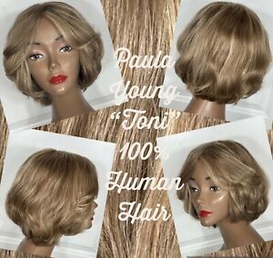 100% Human Hair Wig Paula Young TONI  Light Ash Brown /Blonde Highlights Average