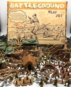 1962 Louis Marx BATTLEGROUND Playset #4754 Hard to Find 👀 100’s Of Pieces