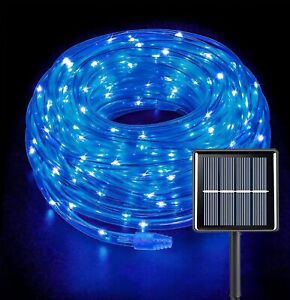 39FT Solar Rope Lights Outdoor Waterproof LED PVC Tube Fairy String Light Garden