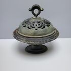 New ListingOval cast iron cache pot with cover 1800s Victorian Urn Potpourri