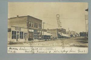Mora MINNESOTA RPPC 1906 MAIN STREET nr Hinckley Pine City Milaca Ogilvie Bock