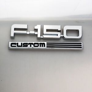 1Pc Fits1 987-91 F-1-5-0 Custom XLT Emblems Side Badges Nameplate Chrome (For: F-150 XLT)