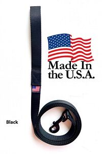 Dog Leash Lead Long Obedience Recall Training BLACK Multiple Lengths USA MADE