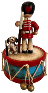 New ListingWooden Toy Soldier Music Box Wind Up Toyland Dalmation Puppy Taiwan Drum 5