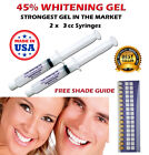 45% 3D TEETH WHITENING DENTAL GEL WHITE 2 SYRINGES REFILL