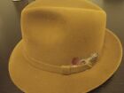 Dobbs Vintage  Hat,  Size 7 1/4, Dobbs Box, Cadillac Hat Pin, Carmel Color