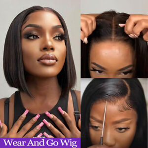 Bob Wear And Go Glueless Wig Human Hair Pre Plucked No Glue 13x4 Lace Front Wigs