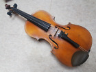 very old Violin  4/4   nicely flamed back; cracked front!