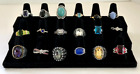 Lot of 18 Fashion Rings With Rhinestones Mix of Sizes Colors and Styles