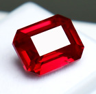 8.44 ct Certified Loose Gemstone BURMA Pigeon Blood Red Ruby Emerald Cut