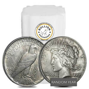 Roll of 20 - 1922-1935 Peace Silver Dollar AU (Random Year)