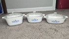 Corning Ware Blue Cornflower Pattern Baking Dishes Set of 3 With Lids